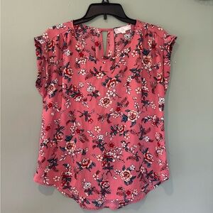 PINK ROSE floral blouse